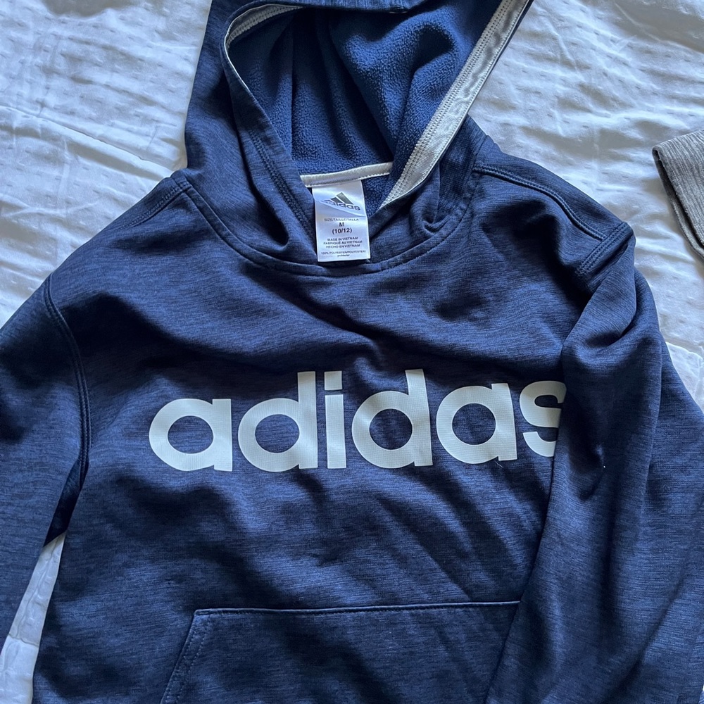 Boys hoodie deep blue. Size 10/11 adidas